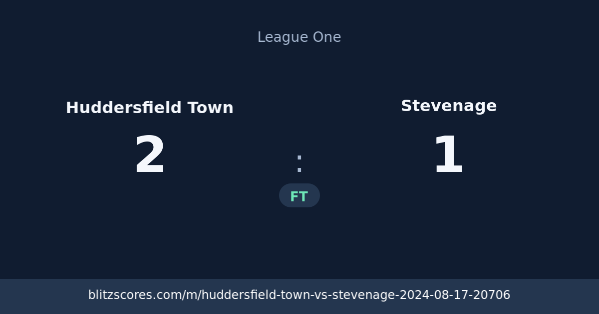 Huddersfield Town vs Stevenage score card