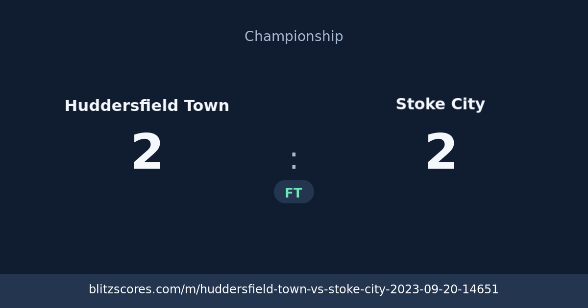 Huddersfield Town vs Stoke City score card