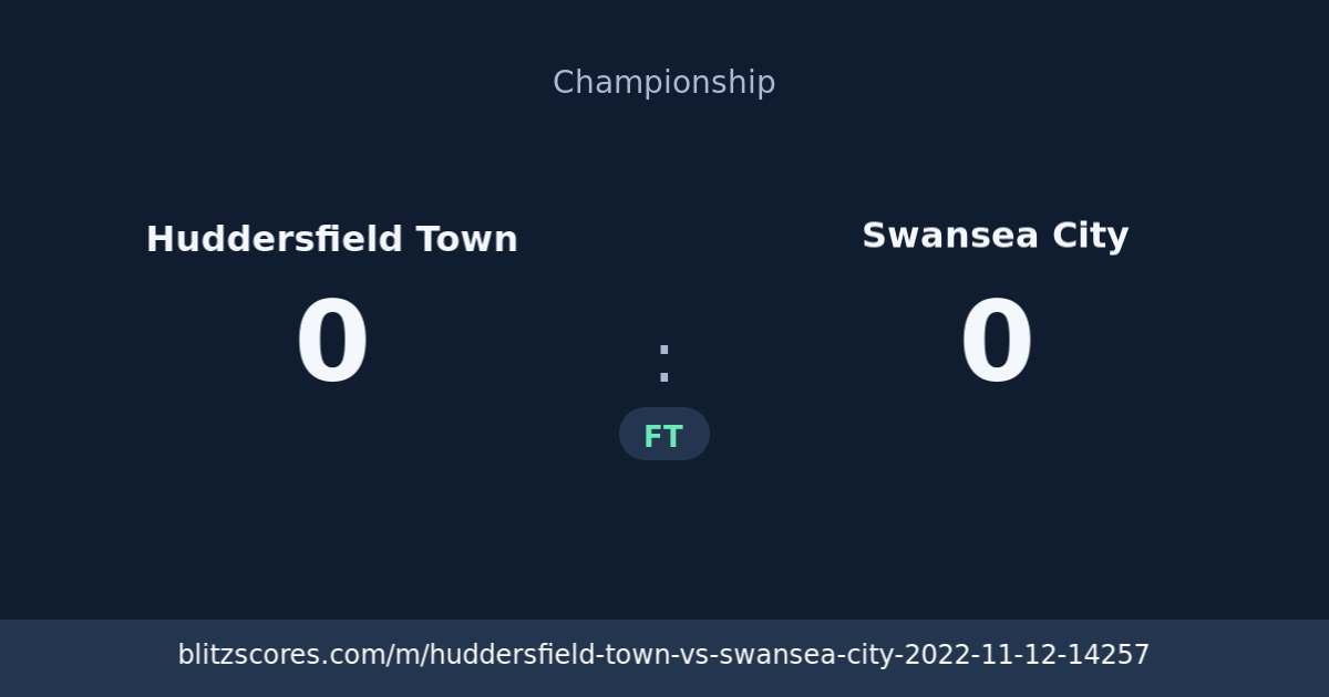 Huddersfield Town vs Swansea City score card