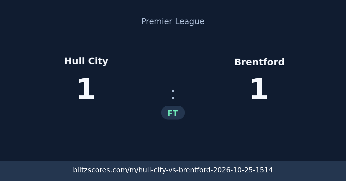 Hull City vs Brentford score card