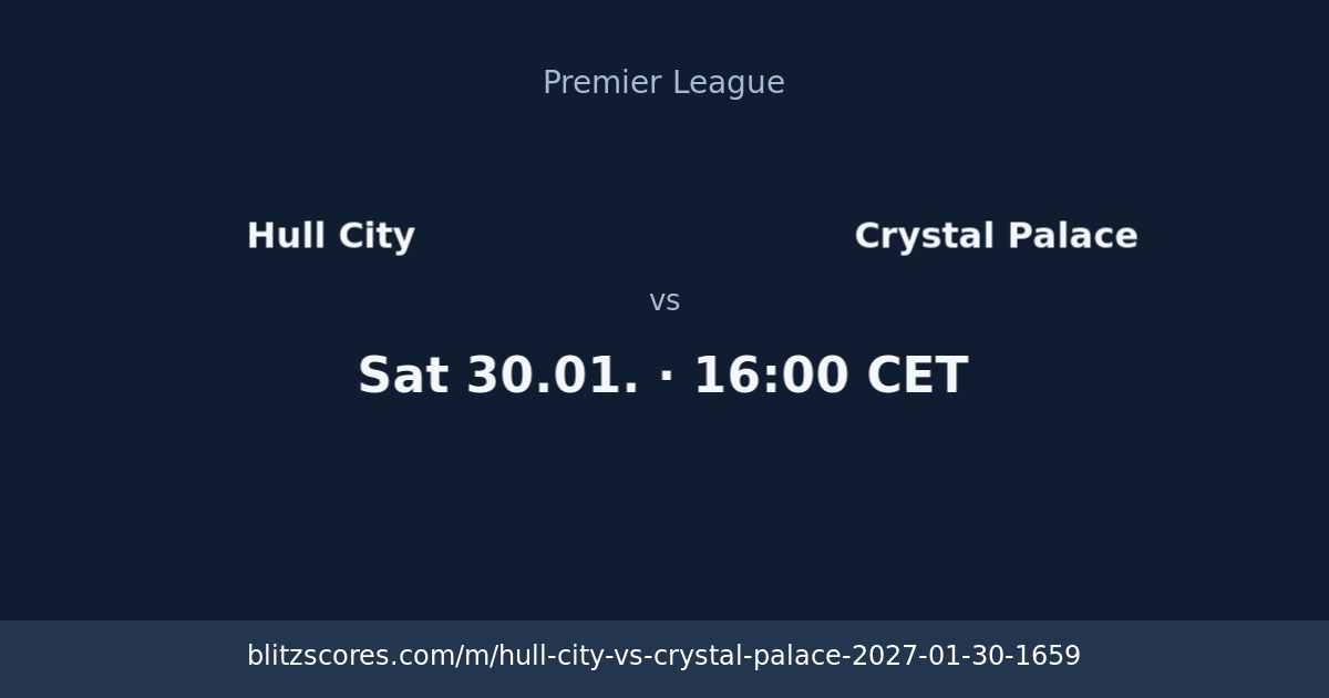 Hull City vs Crystal Palace score card