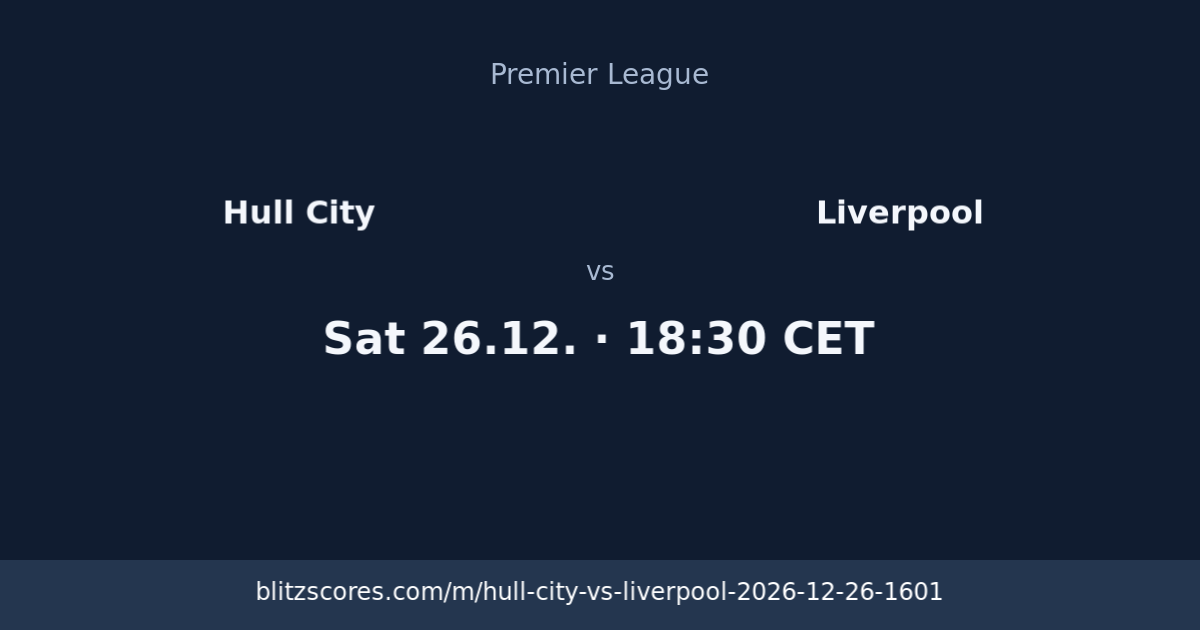 Hull City vs Liverpool score card