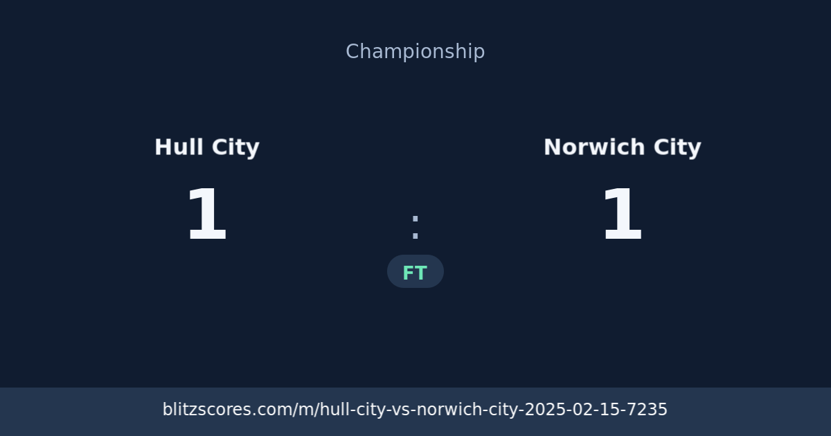 Hull City vs Norwich City score card