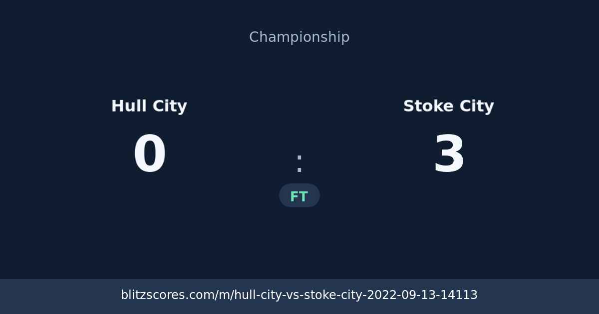 Hull City vs Stoke City score card