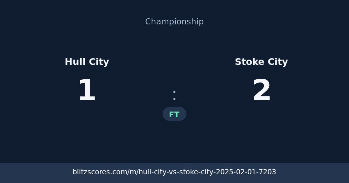 Hull City vs Stoke City score card