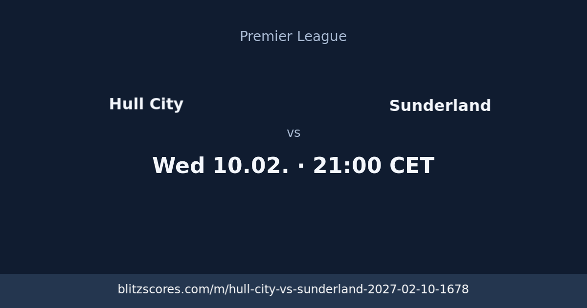 Hull City vs Sunderland score card