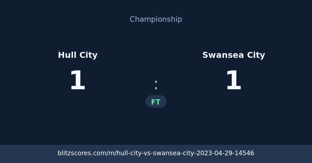 Hull City vs Swansea City score card