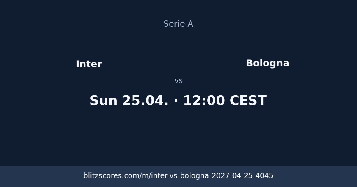 Inter vs Bologna score card