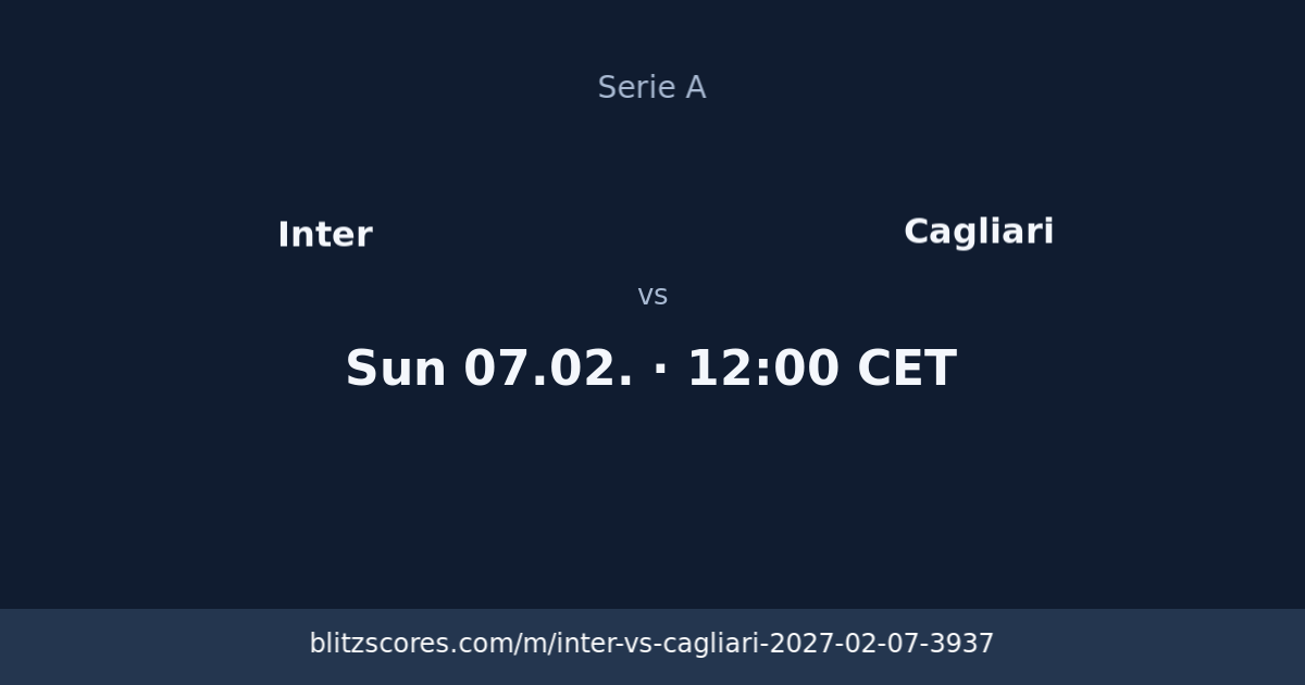 Inter vs Cagliari score card