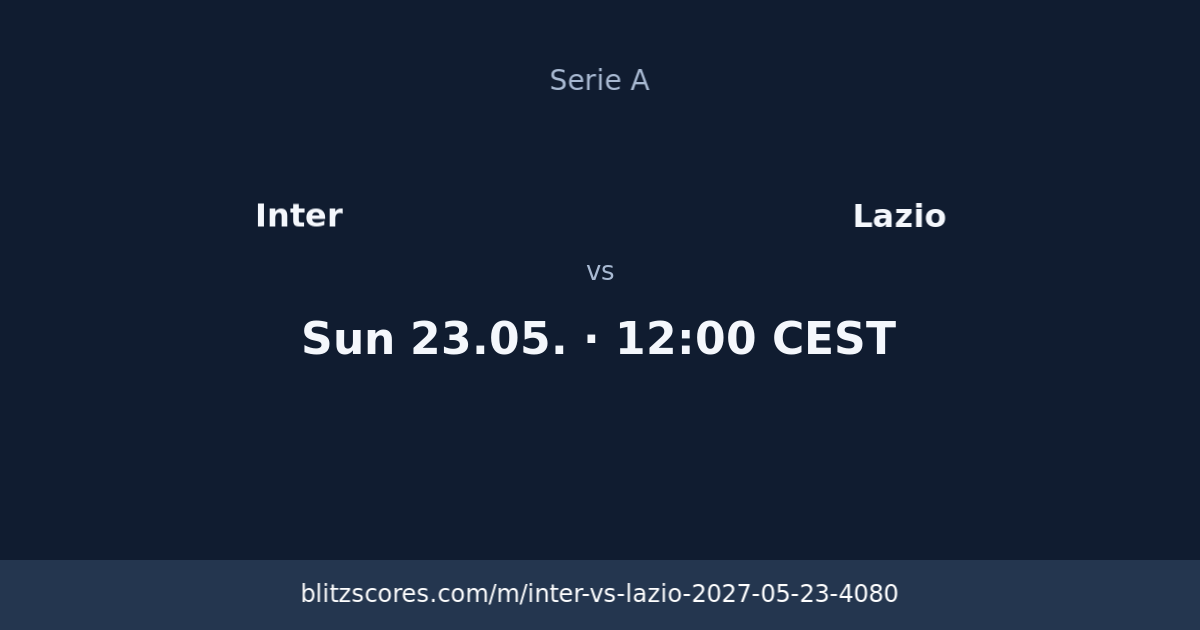 Inter vs Lazio score card