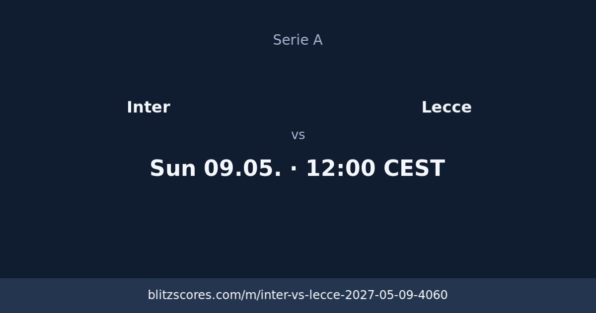 Inter vs Lecce score card