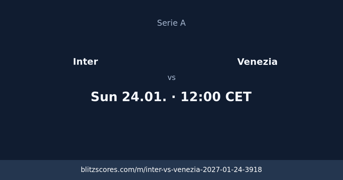 Inter vs Venezia score card