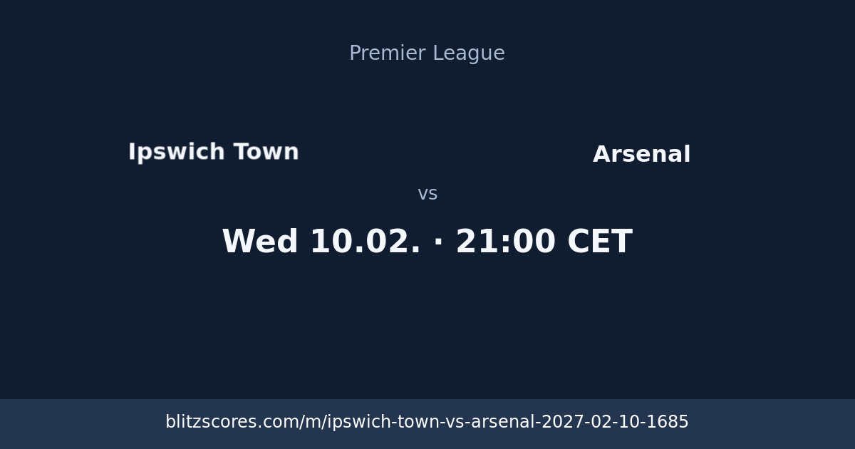 Ipswich Town vs Arsenal score card