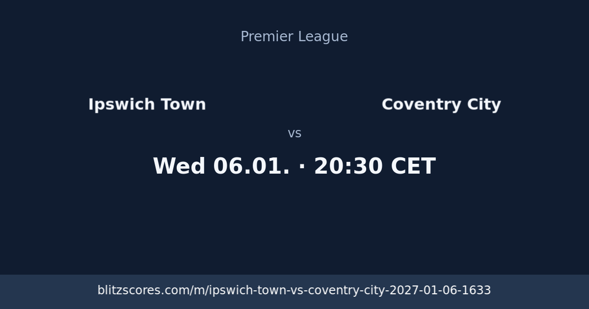Ipswich Town vs Coventry City score card