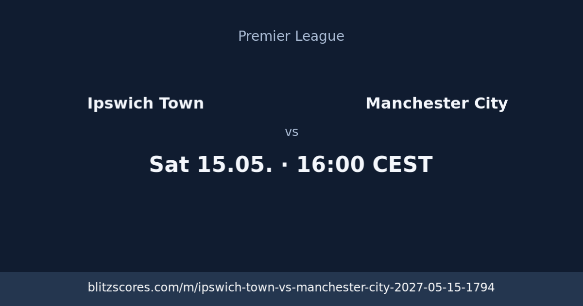 Ipswich Town vs Manchester City score card