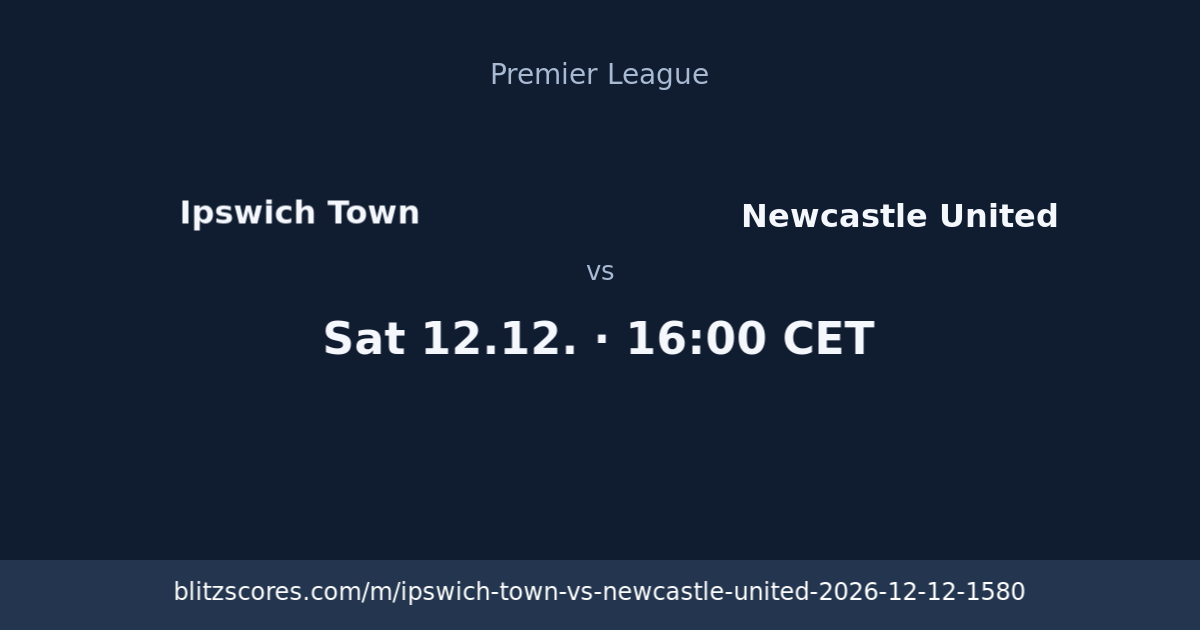 Ipswich Town vs Newcastle United score card