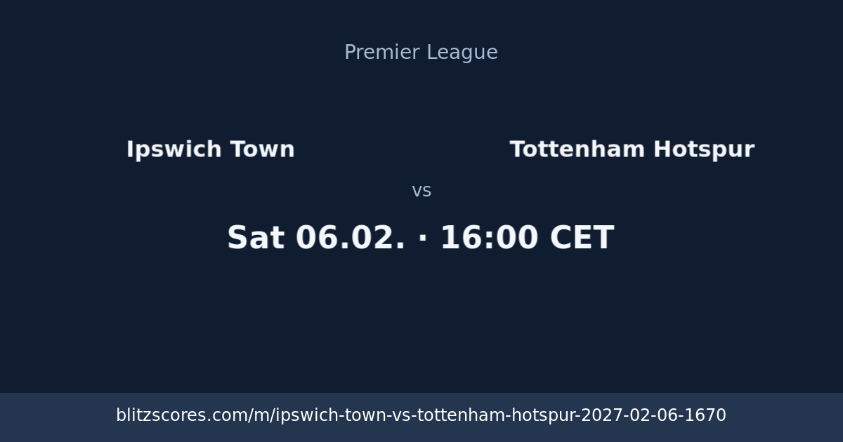 Ipswich Town vs Tottenham Hotspur score card