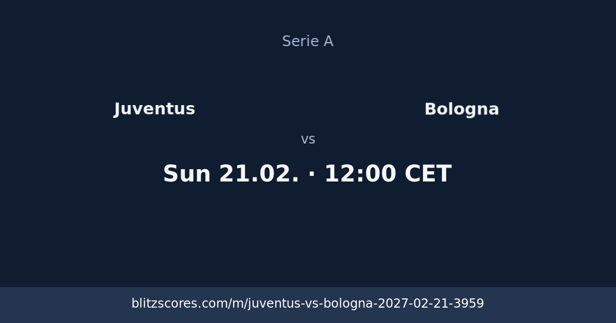 Juventus vs Bologna score card