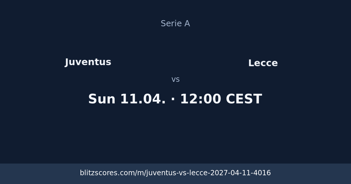 Juventus vs Lecce score card