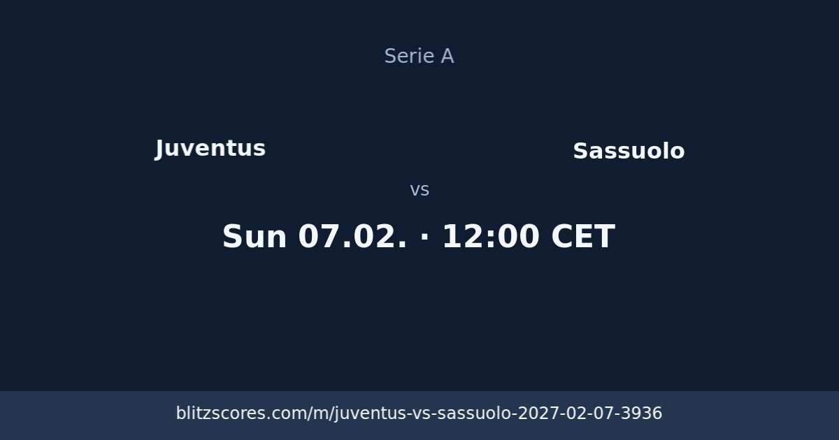 Juventus vs Sassuolo score card