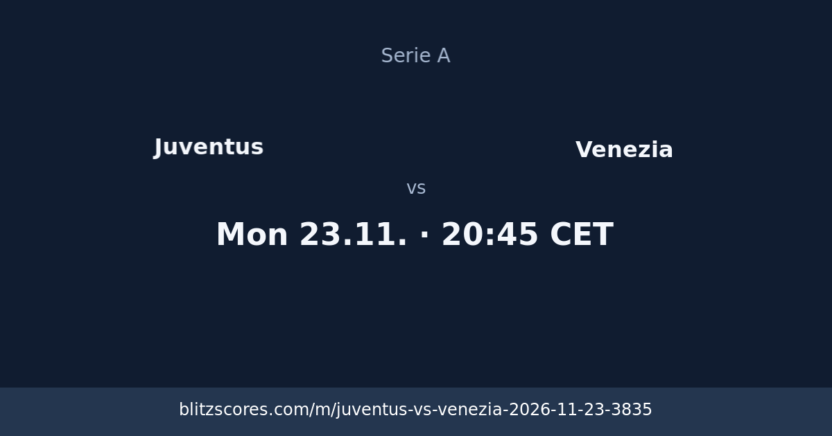 Juventus vs Venezia score card