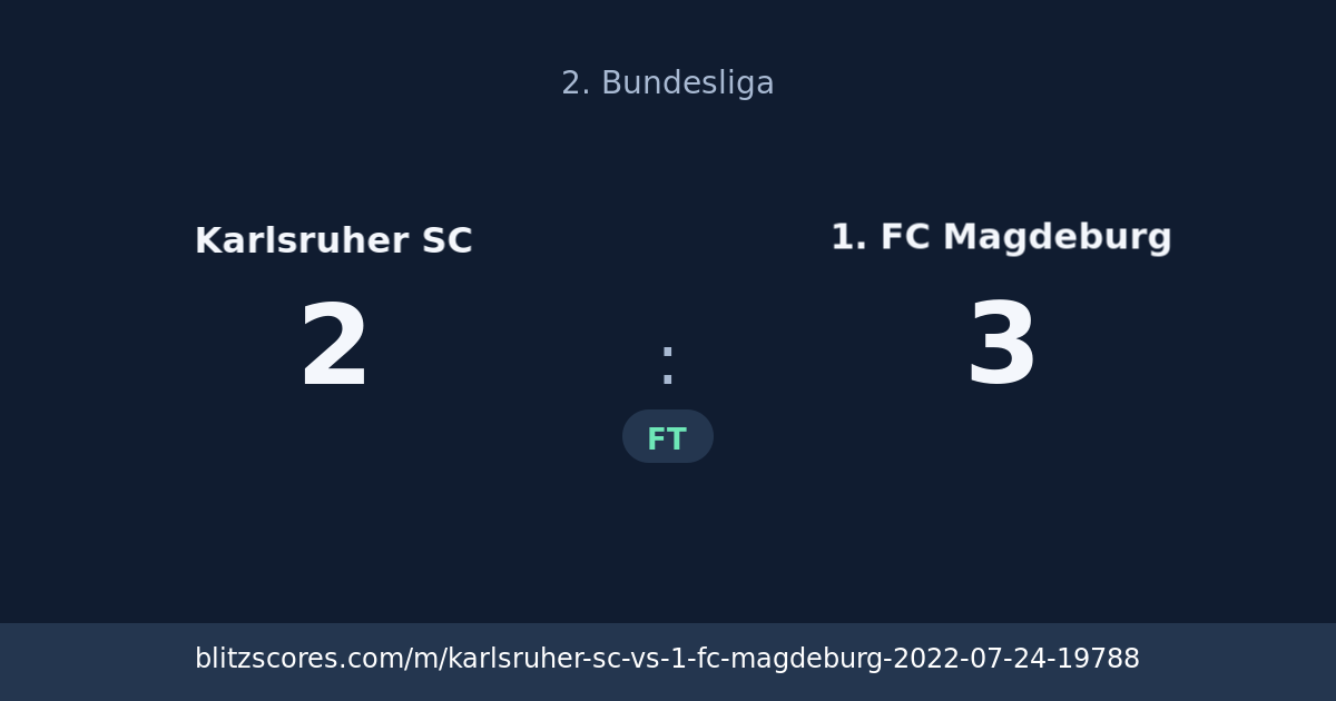Karlsruher SC vs 1. FC Magdeburg score card