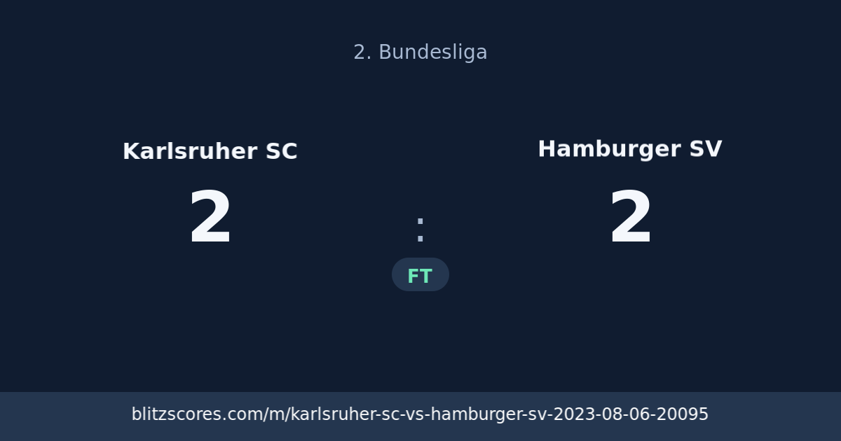 Karlsruher SC vs Hamburger SV score card