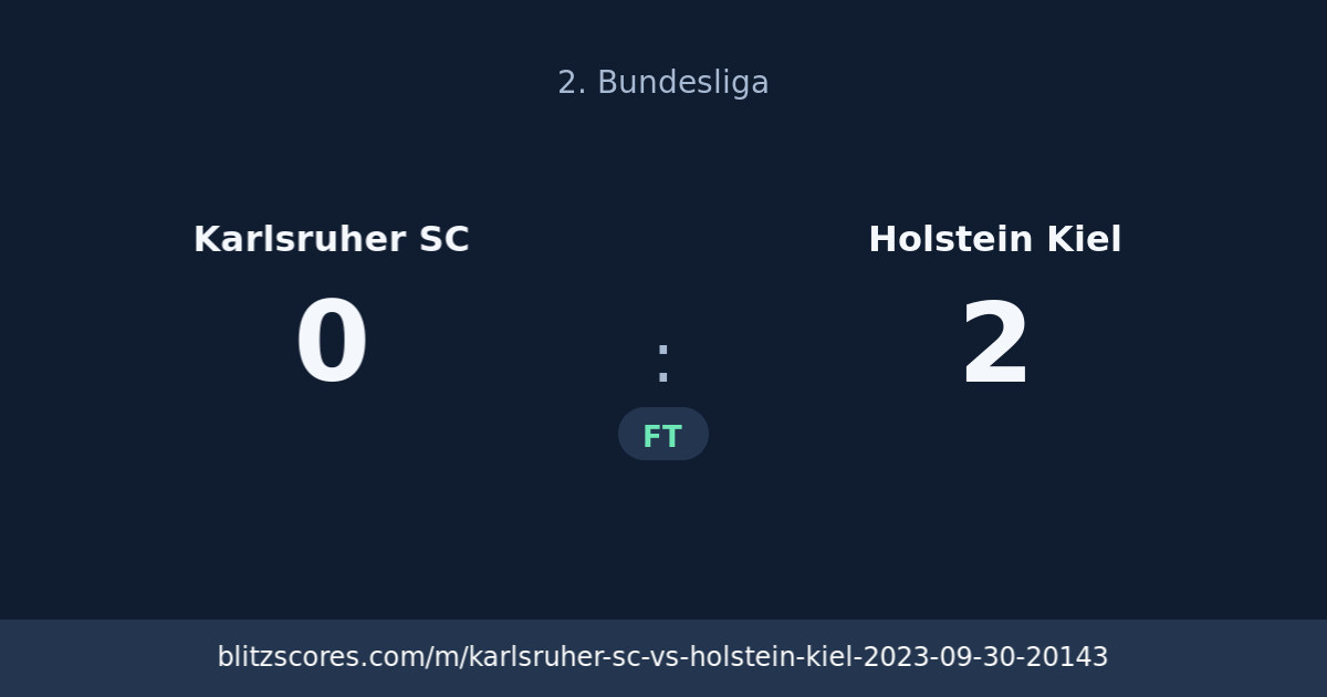 Karlsruher SC vs Holstein Kiel score card