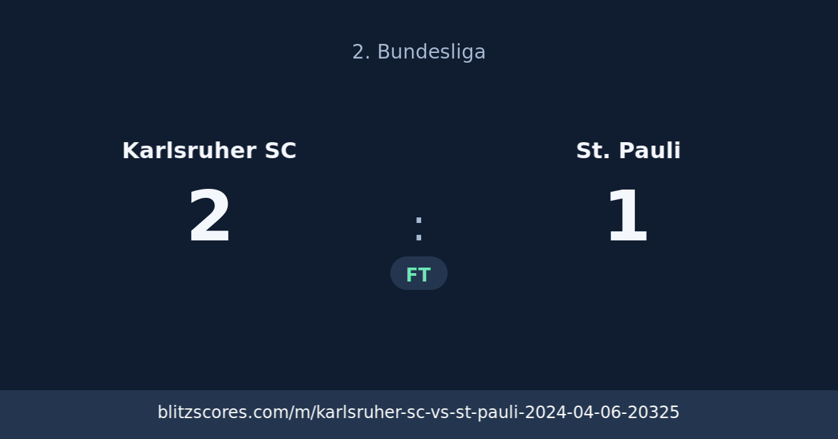Karlsruher SC vs St. Pauli score card
