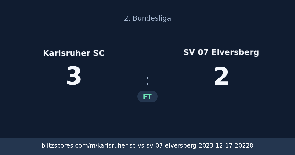 Karlsruher SC vs SV 07 Elversberg score card