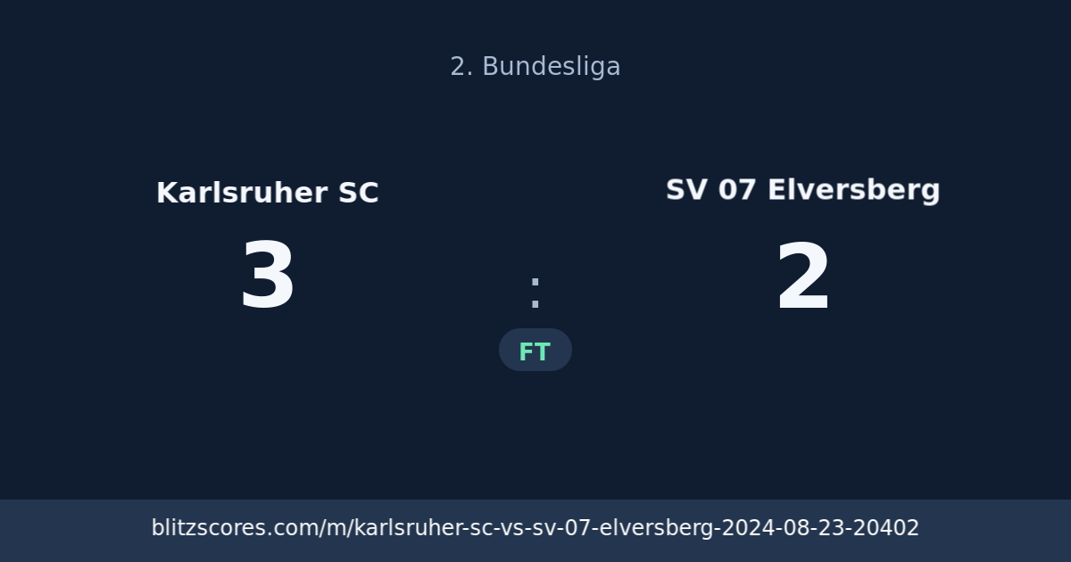 Karlsruher SC vs SV 07 Elversberg score card
