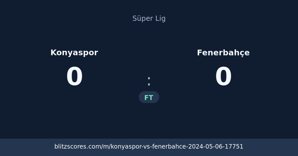 Konyaspor vs Fenerbahçe score card