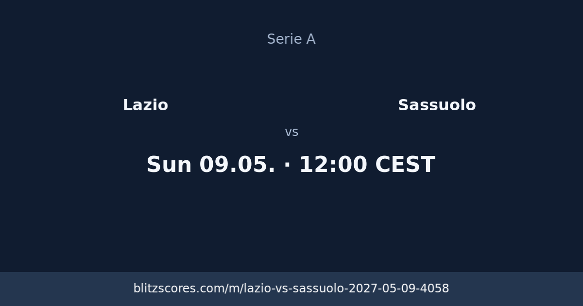 Lazio vs Sassuolo score card