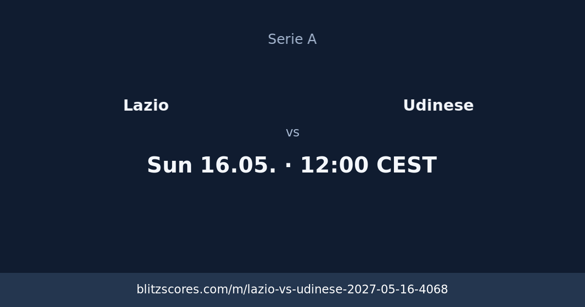 Lazio vs Udinese score card