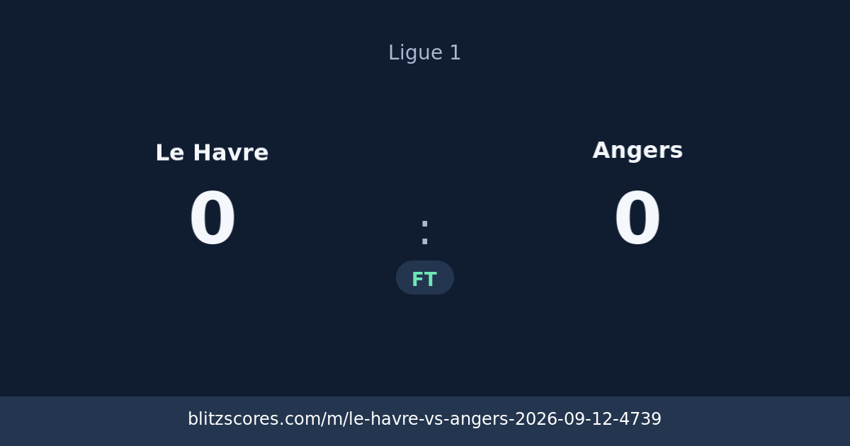 Le Havre vs Angers score card