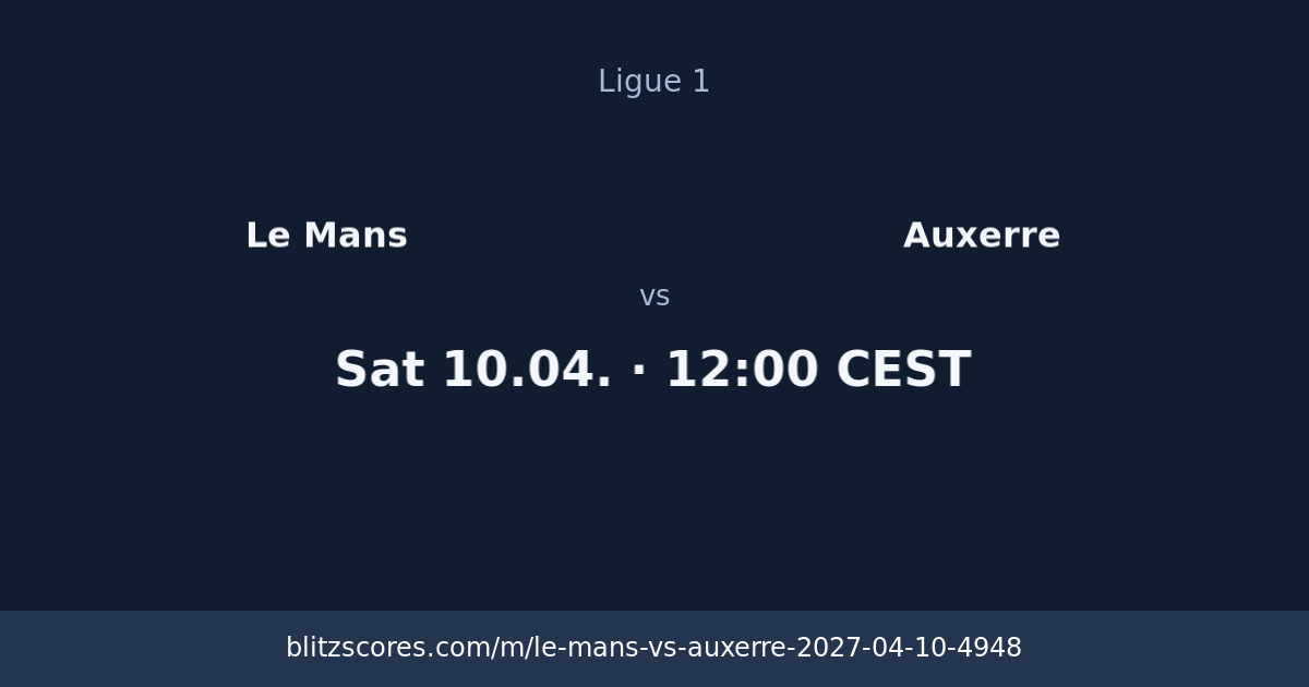 Le Mans vs Auxerre score card