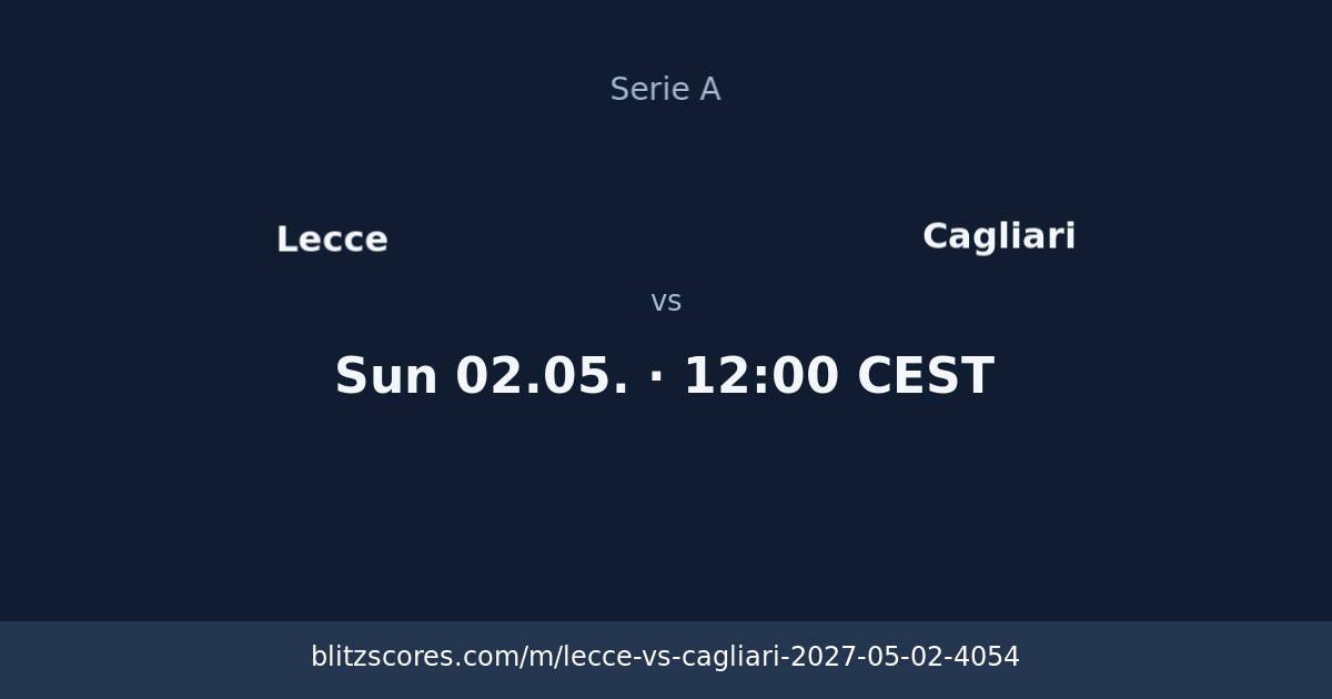 Lecce vs Cagliari score card