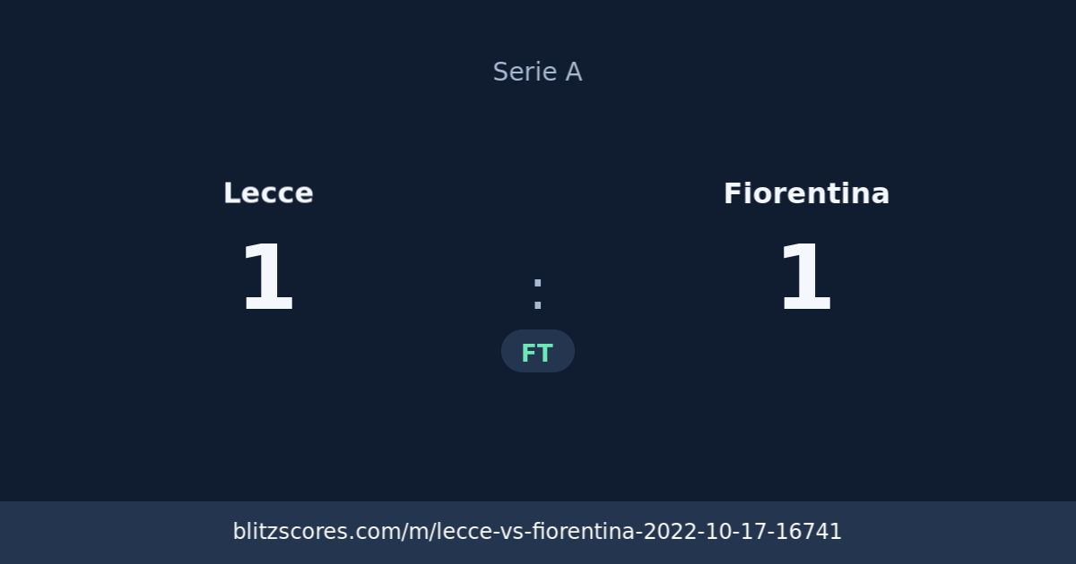 Lecce vs Fiorentina score card
