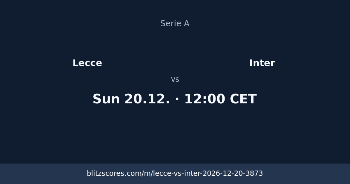 Lecce vs Inter score card