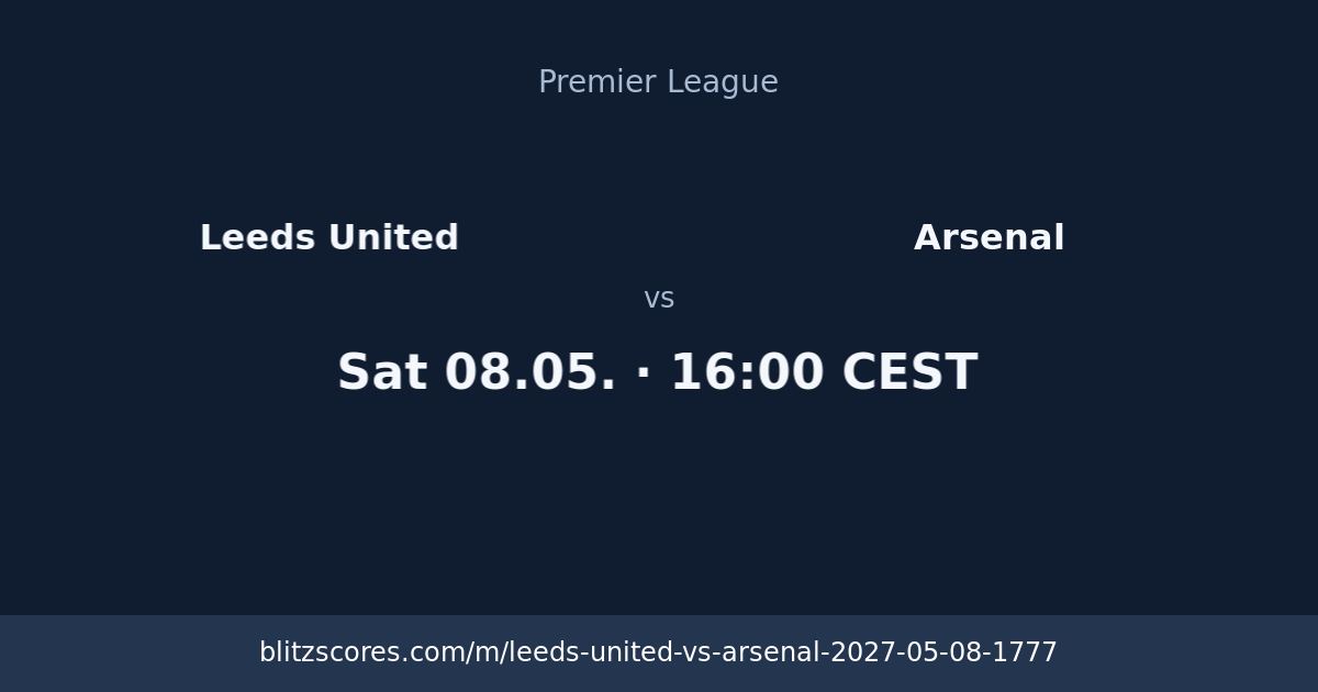 Leeds United vs Arsenal score card