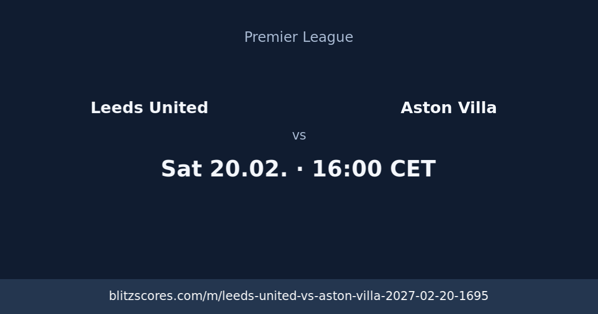 Leeds United vs Aston Villa score card
