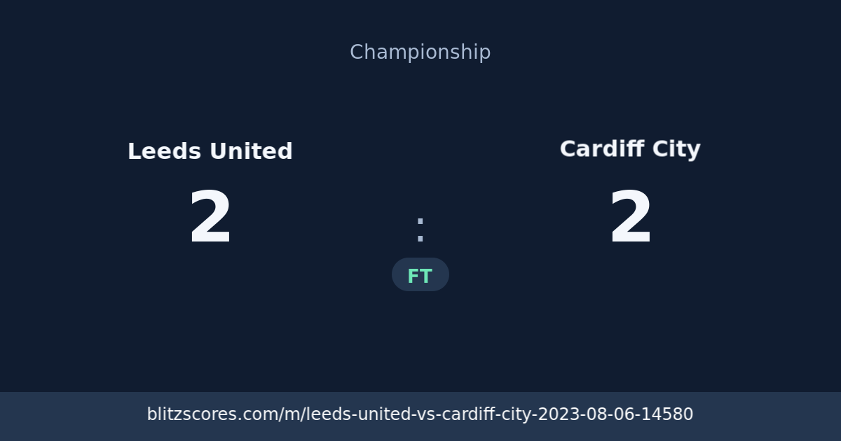 Leeds United vs Cardiff City score card