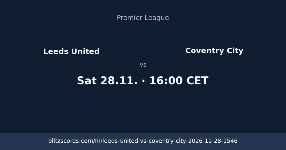 Leeds United vs Coventry City score card