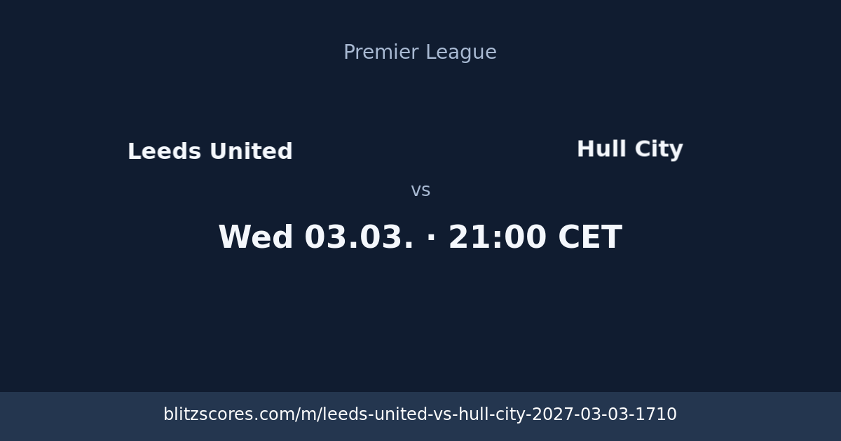 Leeds United vs Hull City score card