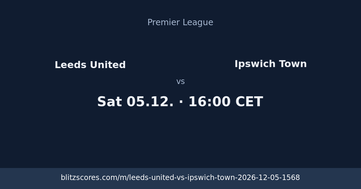 Leeds United vs Ipswich Town score card