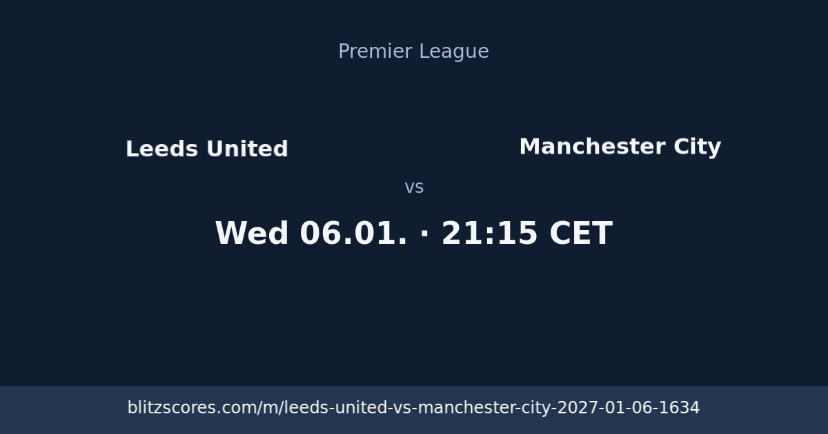 Leeds United vs Manchester City score card