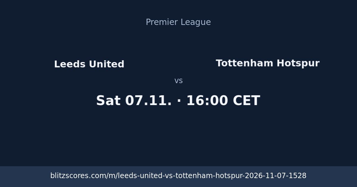 Leeds United vs Tottenham Hotspur score card