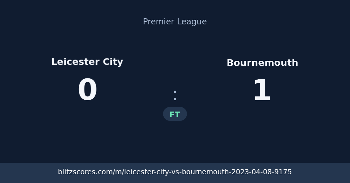 Leicester City vs Bournemouth score card