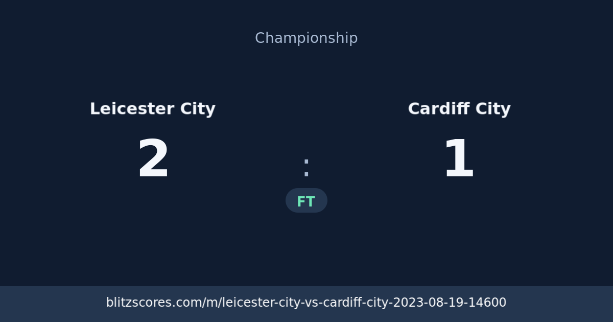 Leicester City vs Cardiff City score card