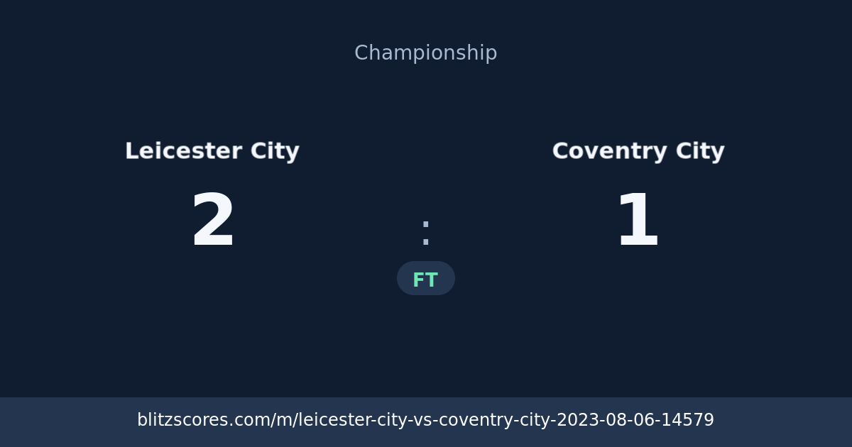 Leicester City vs Coventry City score card